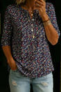 Mandy | Romantic Vintage Floral Henley Top