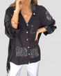 Helena™ - Script Button-Up Shirt