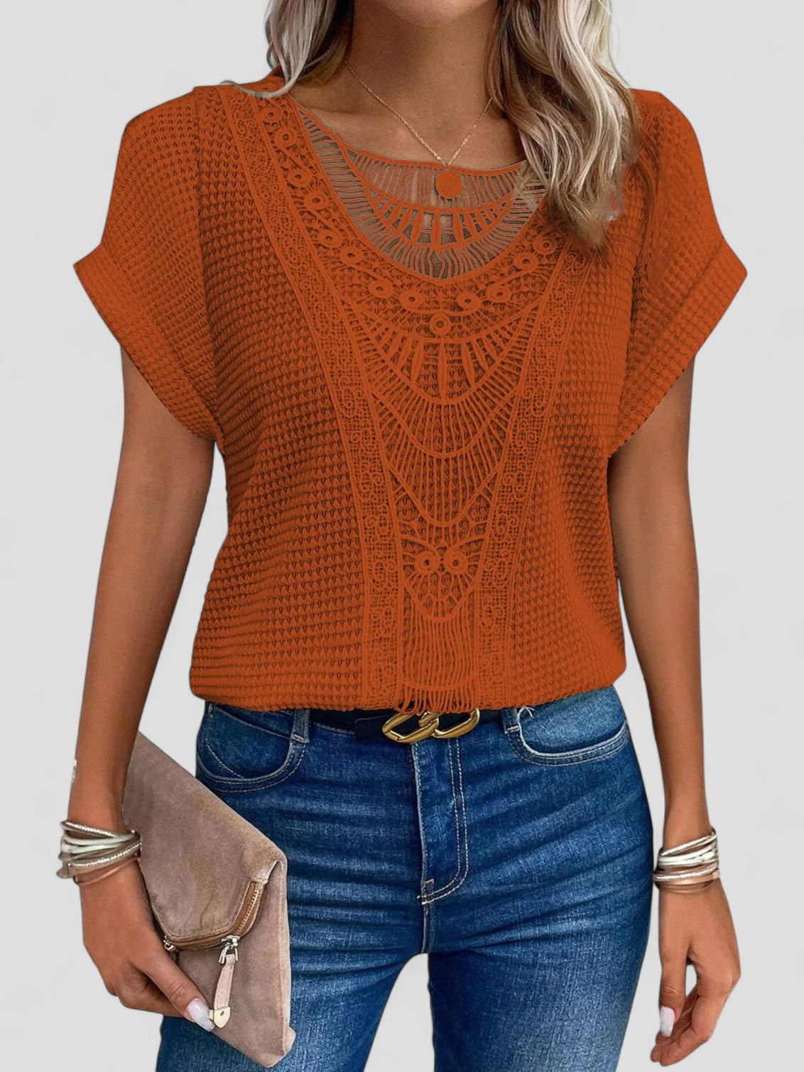 Solara™ - LACE T-SHIRT WITH SHORT SLEEVES