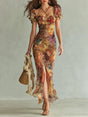 Colette™ | Bohemian Vacation Oil Painting Print Chiffon Maxi Dress